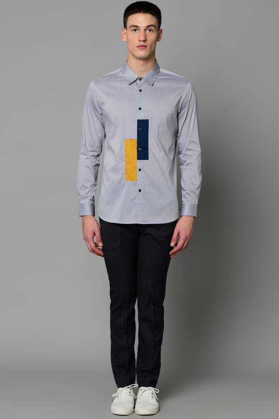 Lacquer Embassy Grey Cotton Shirt 0