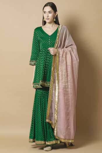 Made to Measure Neemzari Banarasi Kurta Sharara Set With Embroidered heavy dupatta