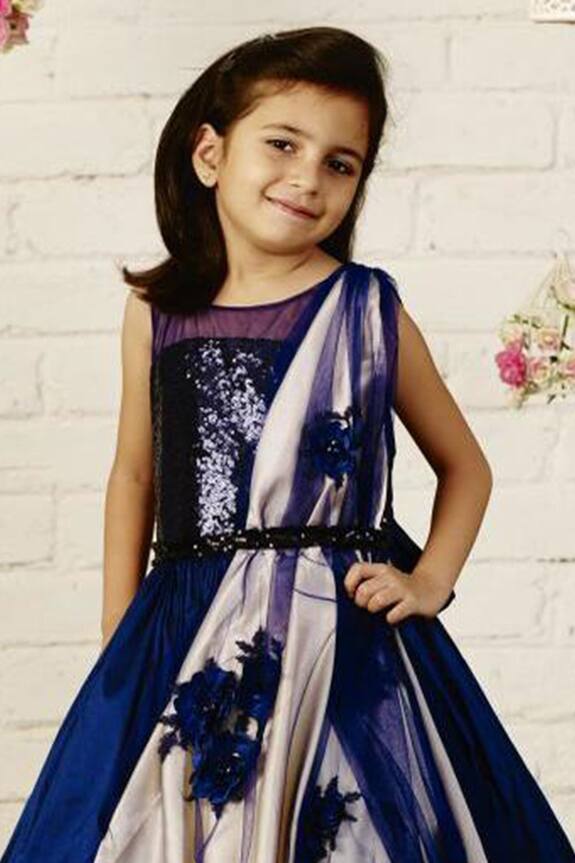 PinkCow Blue Sequin Party Gown For Girls 4