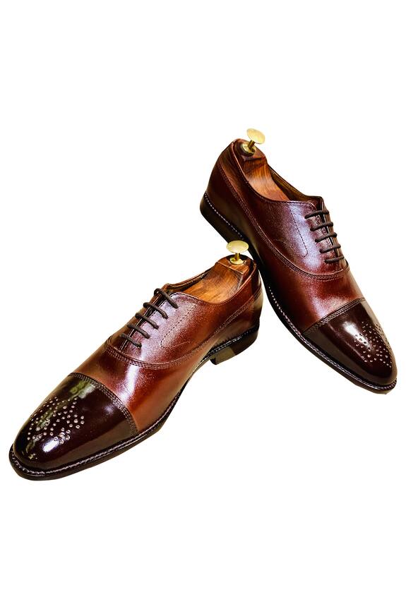 Artimen Brown Leather Handcrafted Brogue Oxfords 0