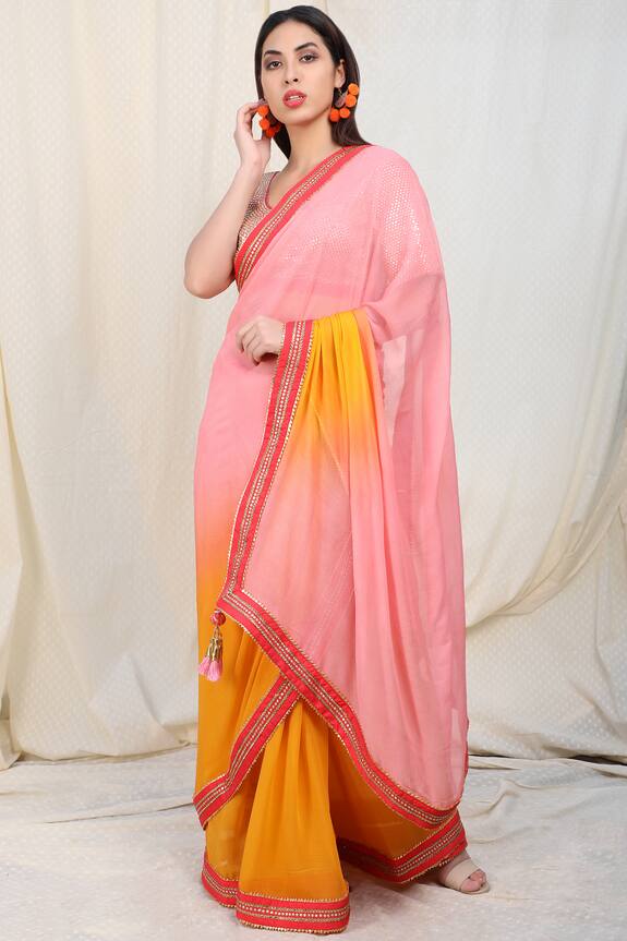 Nikasha Multi Color Chiffon Embellished Saree With Blouse 1