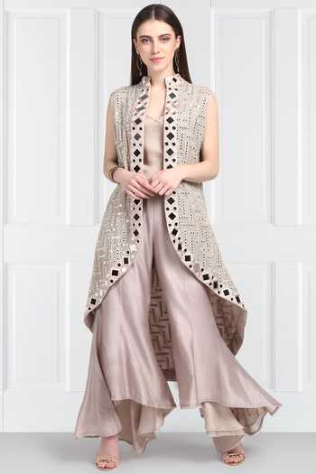 Formal chanderi Embroidered Palazzo pant