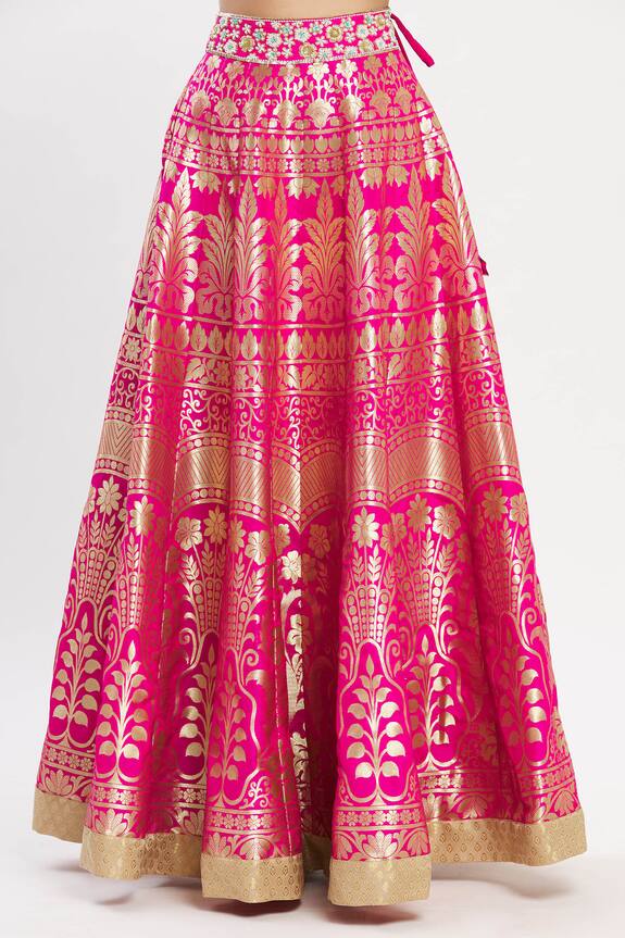 Neha Khullar Pink Banarasi Silk Lehenga Set 5