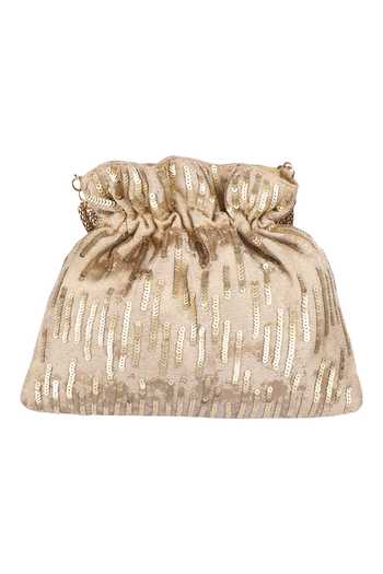 Fuchsia Embroidered Lotus Potli Bag