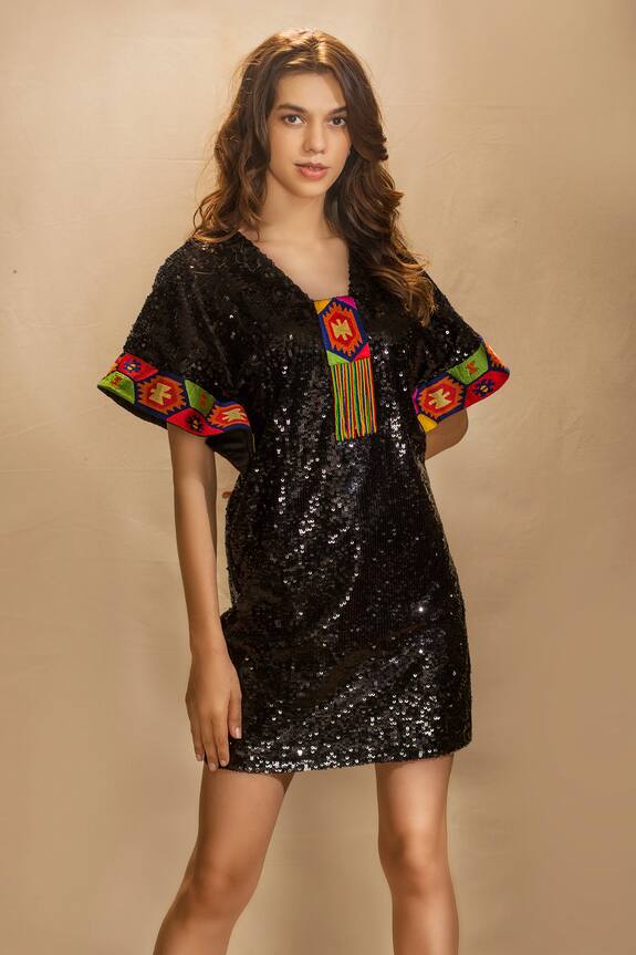 MxS Black Lula Sequin Short Dress 3