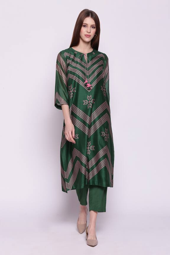 Buy_Shivani Bhargava_Green Cotton Pant_at_Aza_Fashions