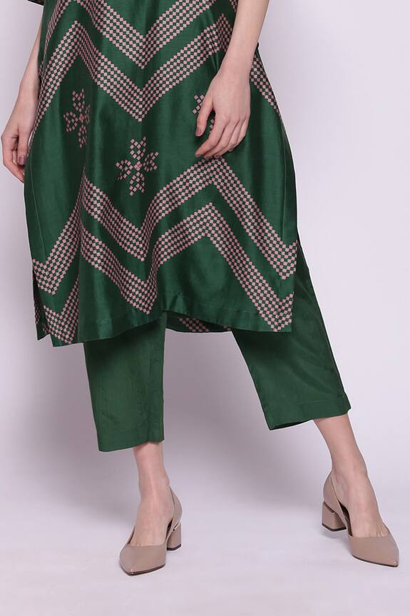 Shop_Shivani Bhargava_Green Cotton Pant_Online_at_Aza_Fashions