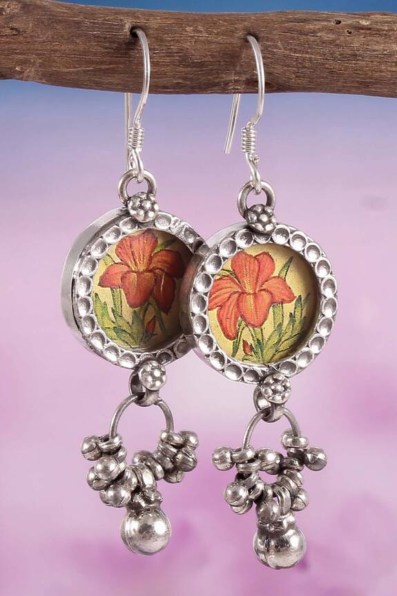 Buy Noor Handcrafted Floral Paint Danglers Online | Aza Fashions