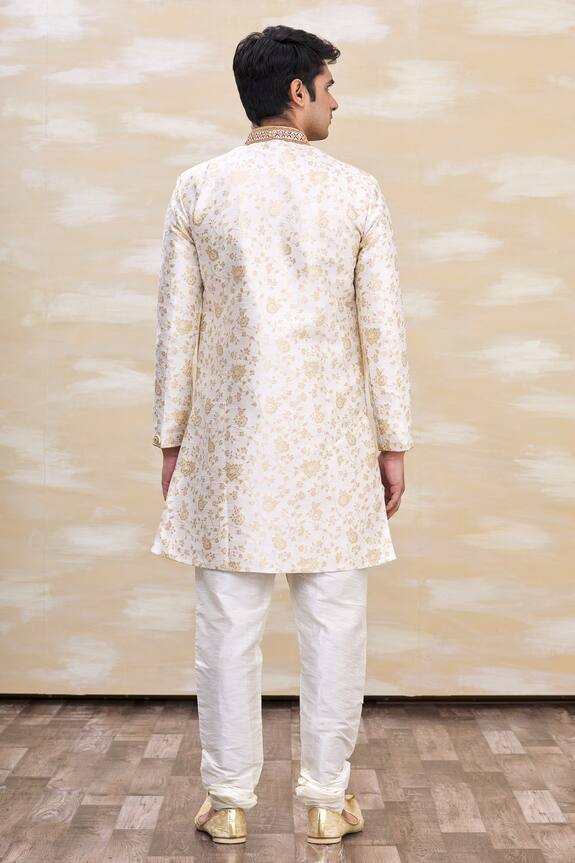 Arihant Rai Sinha White Brocade Embroidered Sherwani With Churidar 2