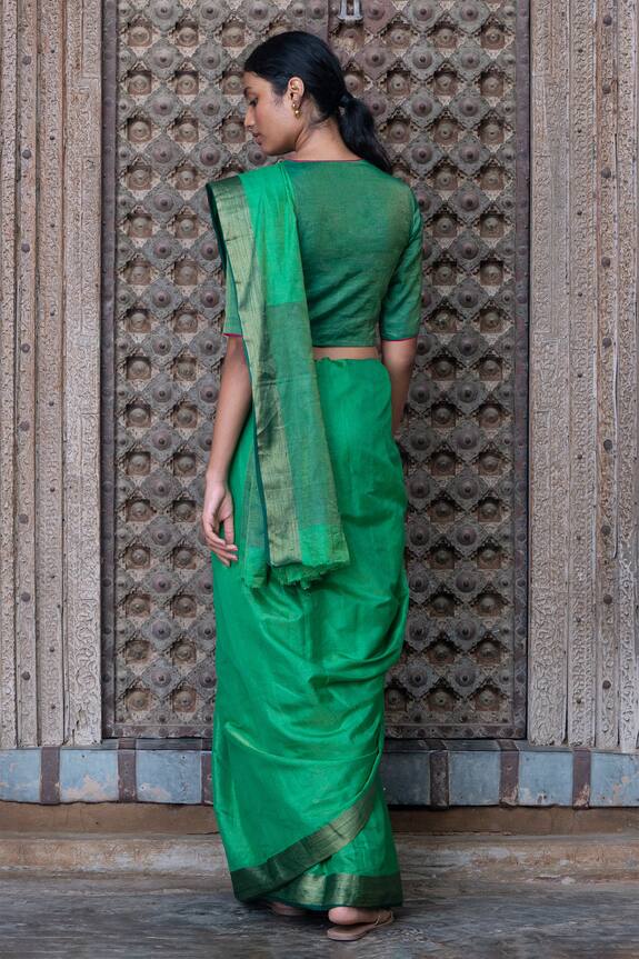 Anavila Green Silk Saree 2