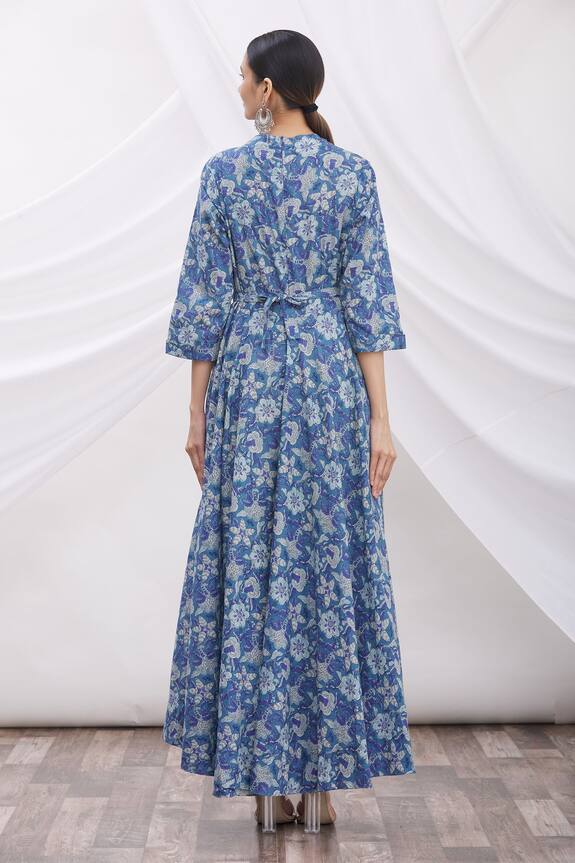 Aryavir Malhotra Blue Cotton Printed Dress 2