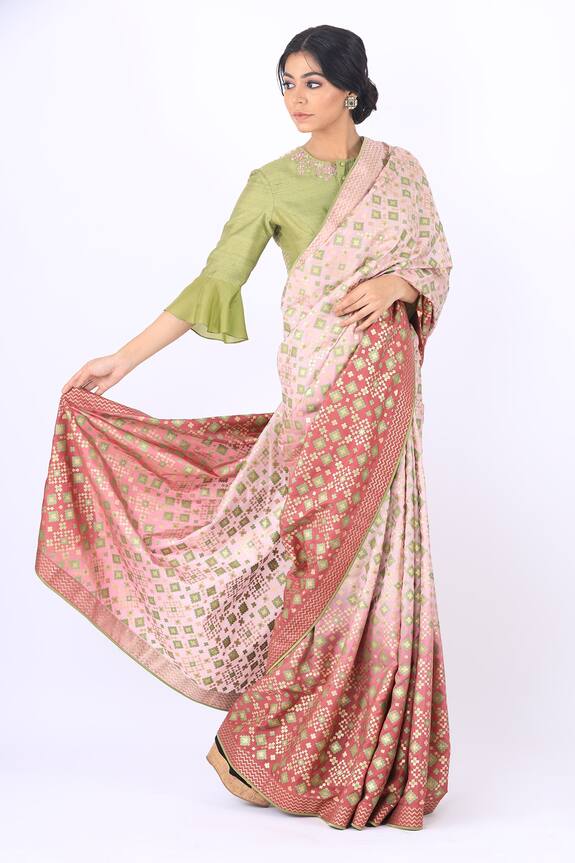I am Design Purple Silk Ikat Saree 3
