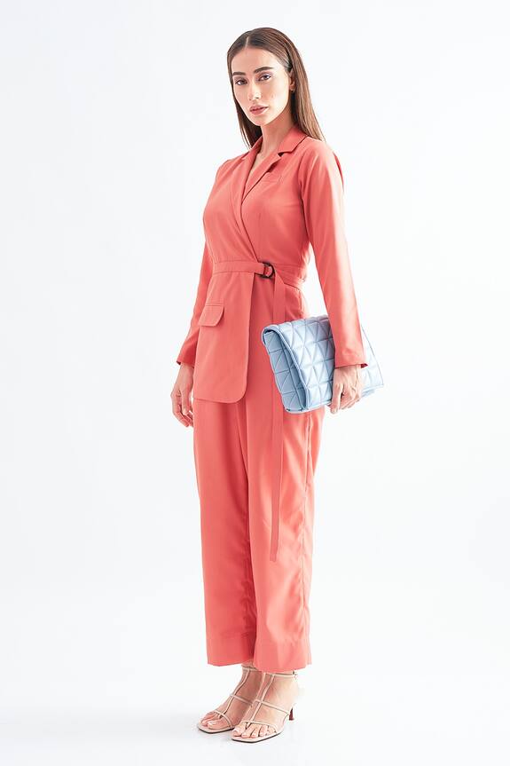 Notebook Peach Terry Rayon Audrey Blazer Jumpsuit 0