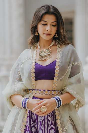 Sari In Seta Banarasi Rosso 5,5 Metri Con Pizzo Zari E Pezzo Camicetta - Eleganza Tradizionale Per Cerimonie - 4