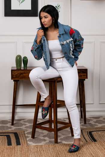 Buy Rhe-Ana Blue Denim Jacket Online 