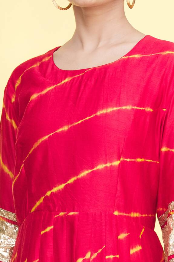 Pinki Sinha Pink Chanderi Silk Embroidered Anarkali Kurta With Dupatta 6