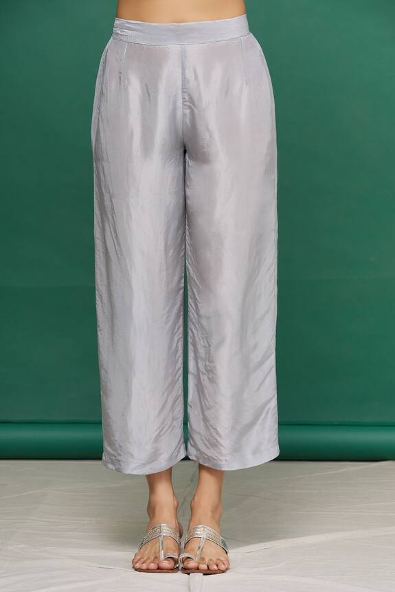 Arihant Rai Sinha Grey Opara Silk Cape Style Tunic Straight Pant Set 5