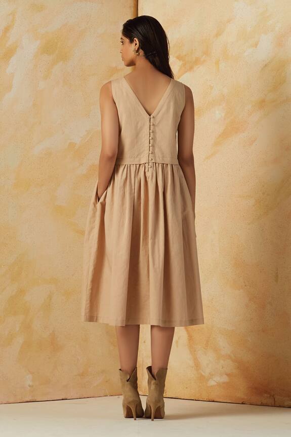 beaton linen gathered dress