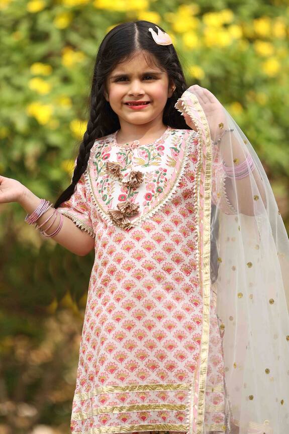 white kurta sharara set