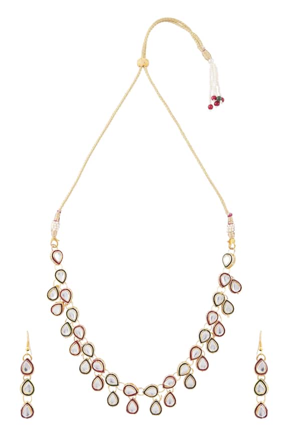 Buy Nayaab by Aleezeh Stone Drop Necklace Jewellery Set Online | Aza  Fashions