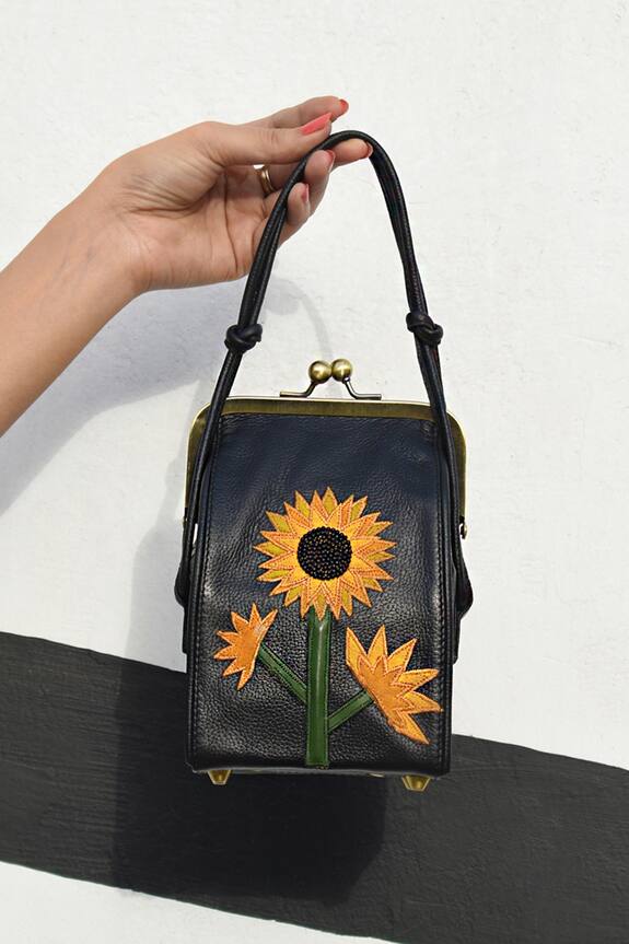 Swarang Designs Embroidered Frame Bag With Sling 1