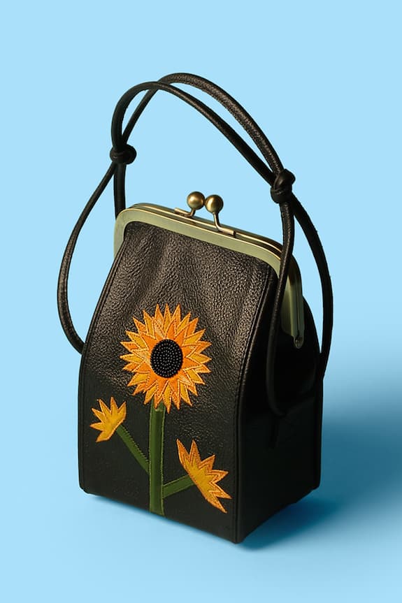 Swarang Designs Embroidered Frame Bag With Sling 4