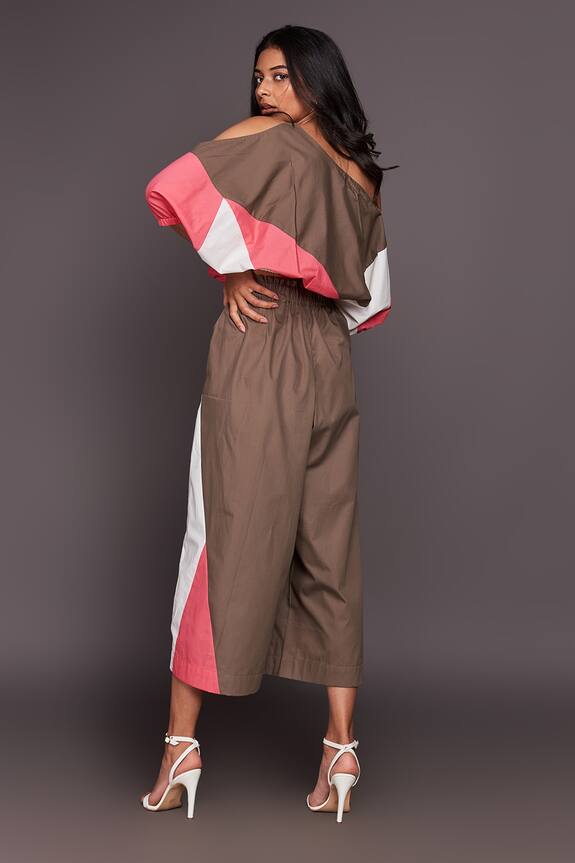 Deepika Arora Multi Color Cotton Colorblock Top And Flared Pant Set 6