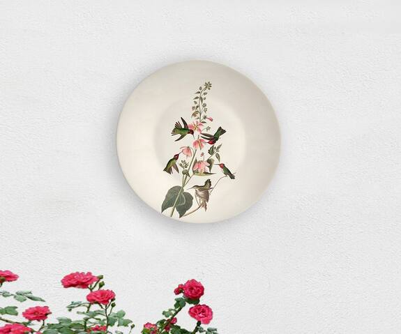 The Quirk India Indian Chirping Humming Birds Decorative Wall Plate 1