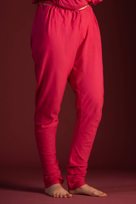 Pants and Pajamas Pink Cotton Mangal Chikankari Anarkali Set 5
