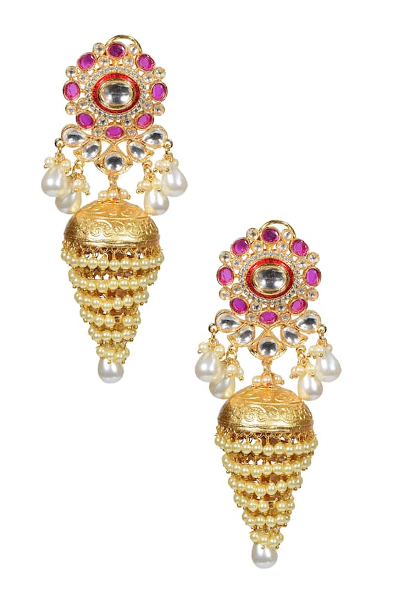 Tizora Pearls Drop Jhumki Earrings 2