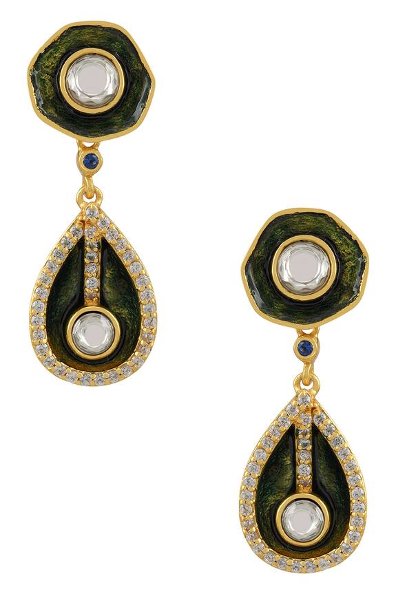 Tribe Amrapali Oceania Enamelled Crystal Danglers And Drops 2