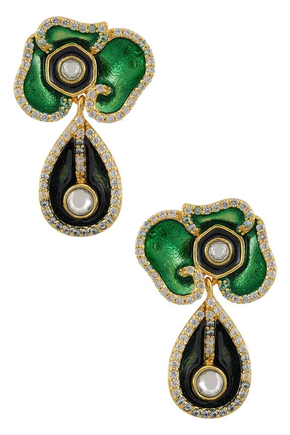 Tribe Amrapali Oceania Enamelled Crystal Danglers And Drops 2
