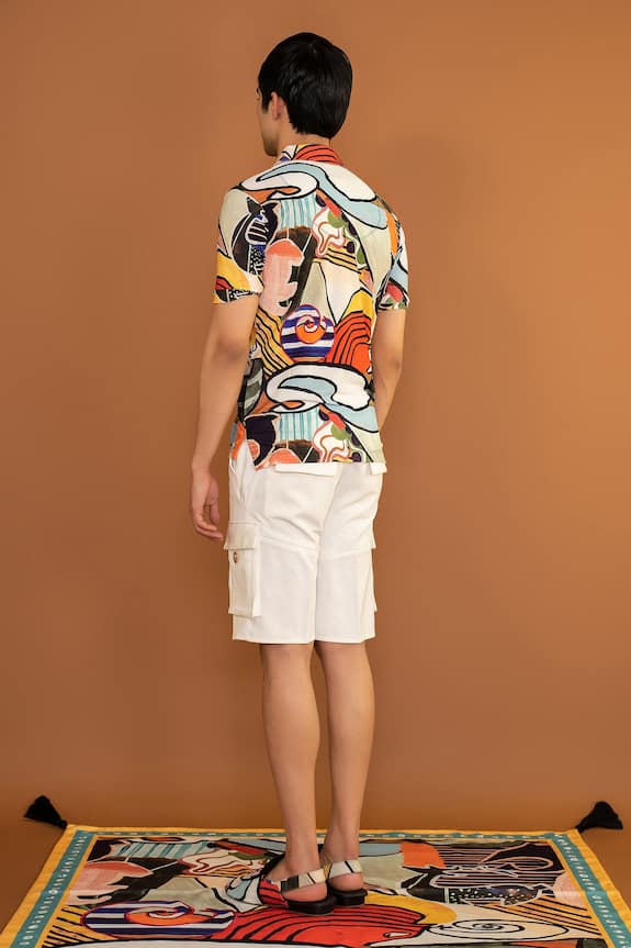 Shop_Shivan & Narresh_Multi Color Printed Polo T-shirt_at_Aza_Fashions