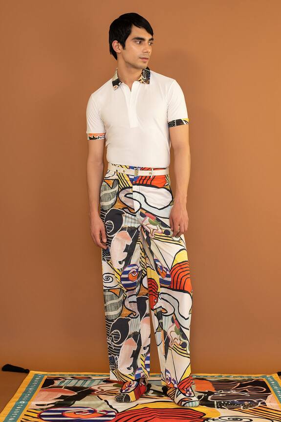 Shivan & Narresh Multi Color Cotton Printed Trousers 1