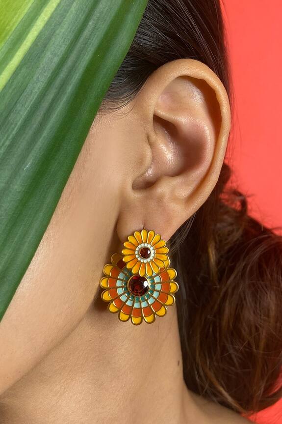 And Also Sunflower Jacket Earrings 0