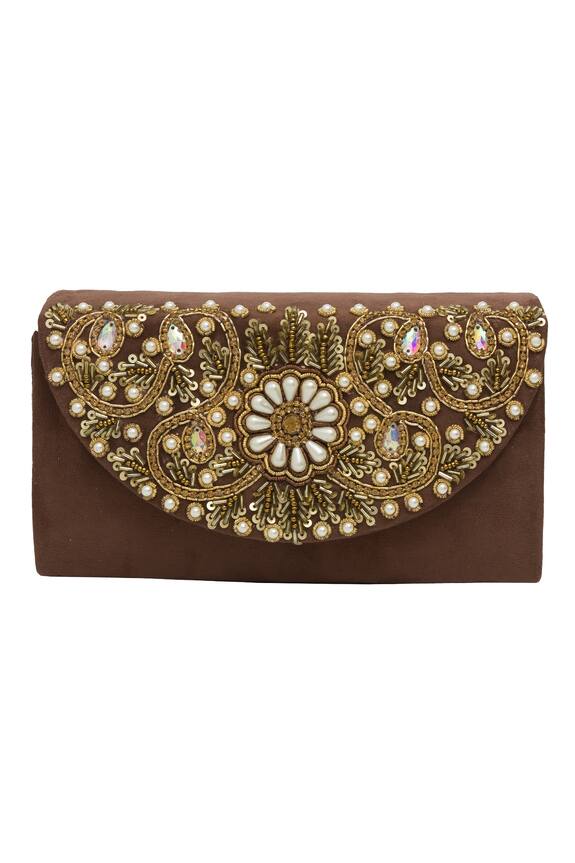 Kkarma Deori Embroidered Box Clutch With Sling 1