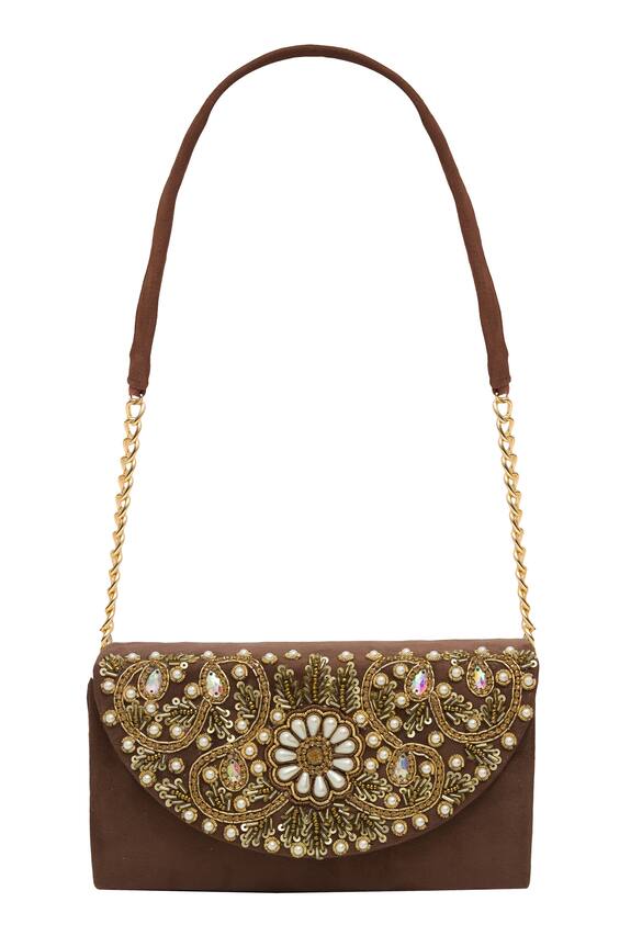 Kkarma Deori Embroidered Box Clutch With Sling 4