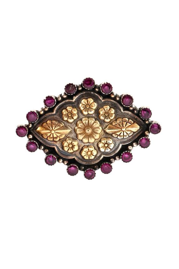 Noor Handcrafted Floral Design Ring 3