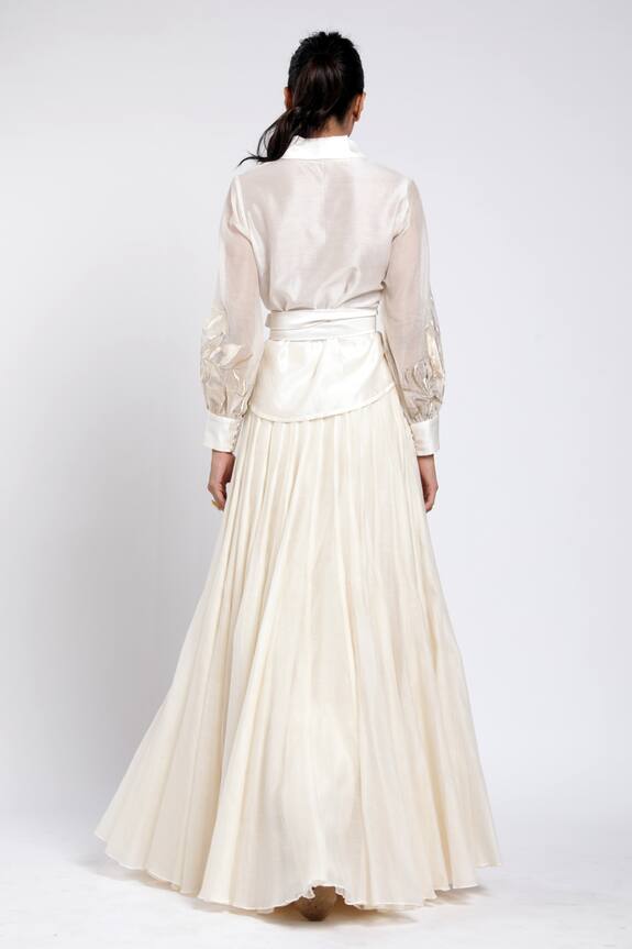 Madder Much White Cotton Silk Misa Layered Skirt 2