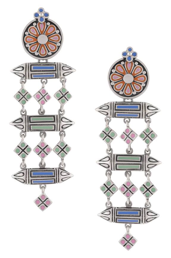 Tribe Amrapali Rhombus Taveez Dangler Earrings 1