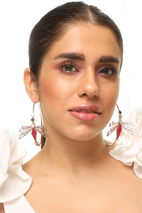 Varnika Arora Elira Enamelled Hoops Earrings 0