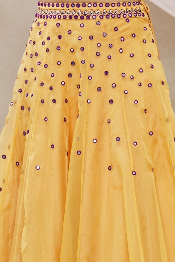 Shop_Nazaakat by Samara Singh_Yellow Crepe Embroidered Kalidar Lehenga Set_Online_at_Aza_Fashions