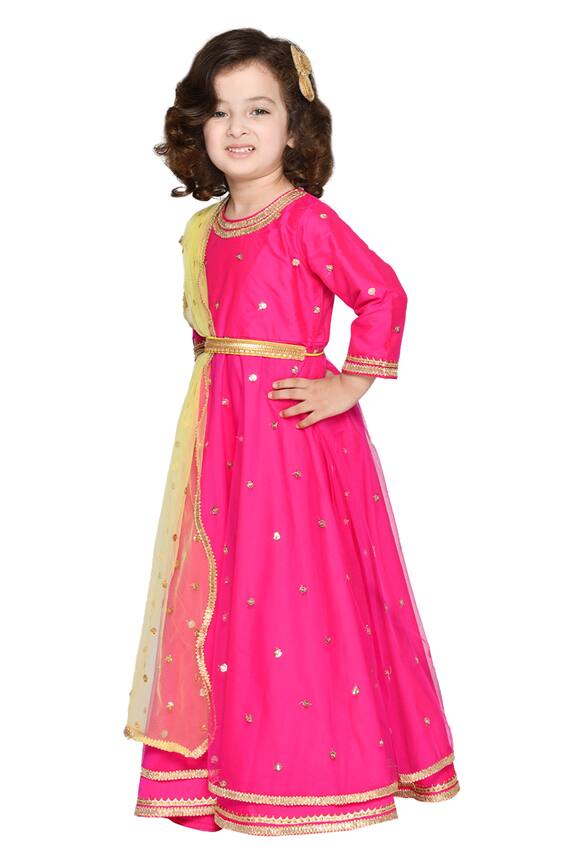 Saka Designs Pink Embroidered Anarkali With Dupatta For Girls 3