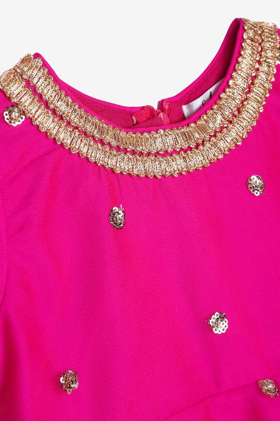 Saka Designs Pink Embroidered Anarkali With Dupatta For Girls 6