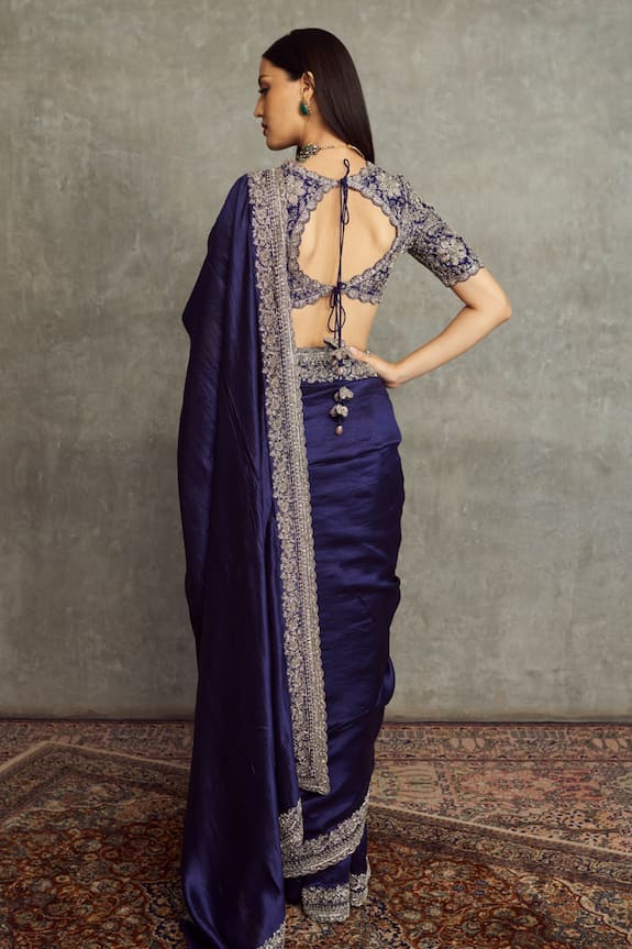 Jayanti Reddy Purple Silk Saree With Embroidered Blouse 2