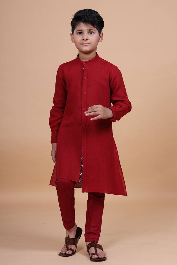 Raghavendra Rathore Blue Cotton Tapered Pant For Boys 0