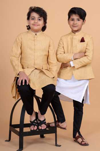 Purple mirror boys bandhgala set