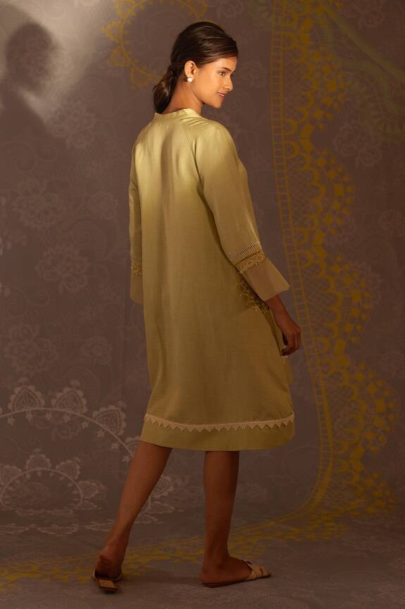 Buy Bunka Green Safina Cotton Linen Tunic Online Aza Fashions