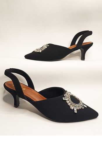 Buy The Alter Black Sarah Embellished Stiletto Heels Online | Aza Fashions