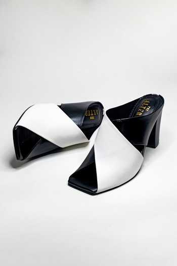 Buy The Alter Black Donna Color Block Mules Online | Aza Fashions